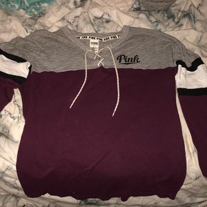 Victoria Secret PINK Lace-up Long Sleeve Shirt